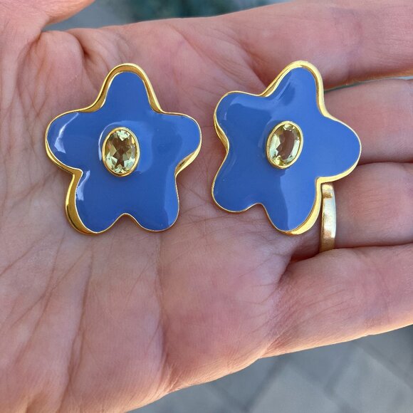 Lizzie Fortunato Camilo stud earrings in periwinkle blue - Picture 1 of 4